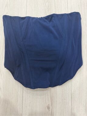 WHITE FOX blue boned zip-up corset